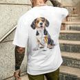 ビーグル 犬 モチーフ ペット イラスト ビーグル メンズTシャツ バックプリント 彼への贈り物