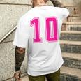 ピンク色背番号 10 チーム短大スポーツピンク色背番号付きユニフォーム メンズTシャツ バックプリント 彼への贈り物