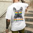 フレンチブルドッグ ゲイプライド Lgbt レインボーフラッグ サングラス Lgbtq メンズTシャツ バックプリント 彼への贈り物