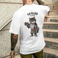ブラック柴犬 筋トレ ダンベル付き フィットネスジム メンズTシャツ バックプリント 彼への贈り物