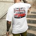 ブリティッシュクラシックカー レッドミニスポーツカー メンズTシャツ バックプリント 彼への贈り物