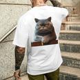 ブリティッシュショートヘア猫猫ママ猫ママかわいい猫 長袖tシャツ メンズTシャツ バックプリント 彼への贈り物