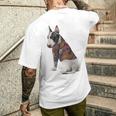 ブルテリア犬 日本龍 タトゥー入り イレズミ メンズTシャツ バックプリント 彼への贈り物