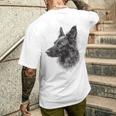 ベルギーシェパード 犬 グラフィック ペットアート ベルギーシェパード メンズTシャツ バックプリント 彼への贈り物