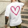 ホットピンクハート メンズTシャツ バックプリント 彼への贈り物