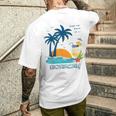 ボラカイ島 ヤシの木 日没 花 フィリピン ビーチ カクテル パラワン島 東南アジア 海鳥 島 贈り物 海 お土産 セブ メンズTシャツ バックプリント 彼への贈り物