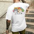 ボンレス犬とボンレス猫 のんびり メンズTシャツ バックプリント 彼への贈り物