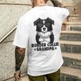 ボーダーコリー 犬 おじいちゃん メンズTシャツ バックプリント 彼への贈り物