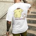 ポムポムプリン ふりむき ライトカラー メンズTシャツ バックプリント 彼への贈り物