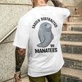 マナティーに気を取られる かわいい 海の動物 マナティー メンズTシャツ バックプリント 彼への贈り物
