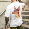 ミニチュア ピンシャー 犬 ペット カラフル ミニチュア ピンシャー メンズTシャツ バックプリント 彼への贈り物