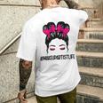 メイクアップアーティスト 美容師 美容師 顔 乱雑なお団子 メンズTシャツ バックプリント 彼への贈り物