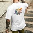 モダンビットコインアート Hodl Btc Btcアート カラフルなビットコイン メンズTシャツ バックプリント 彼への贈り物