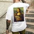 モナ・リザとオレンジ色の猫 面白いアートの絵 メンズTシャツ バックプリント 彼への贈り物