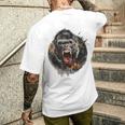 モンキー ゴリラ シルバーバック アニマル スプラッシュ グラフィティ アート メンズTシャツ バックプリント 彼への贈り物