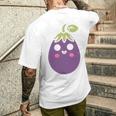 ユーモアフードナスのシンプルなナス 長袖tシャツ メンズTシャツ バックプリント 彼への贈り物