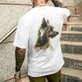 ヨークシャーテリア 犬 モチーフ ペット アートワーク ヨークシャーテリア メンズTシャツ バックプリント 彼への贈り物