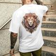 ライオン 動物 彫刻 動物園 抽象芸術 絵画 ライオン メンズTシャツ バックプリント 彼への贈り物