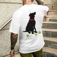 ラブラドールレトリバー 犬 イエロー ラボ テニスボール ギフト メンズTシャツ バックプリント 彼への贈り物