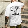 レトロ ケアンテリア コーヒー 面白い 犬 ママ コーヒー愛好家 メンズTシャツ バックプリント 彼への贈り物