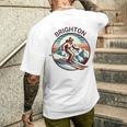 レトロ ヴィンテージ ブライトン ユタ スキー リゾート ウィンタースキー 長袖tシャツ メンズTシャツ バックプリント 彼への贈り物