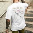 ロックンロール キャットドラム ヴィンテージ Rock Cat Drummer Art Back メンズTシャツ バックプリント 彼への贈り物