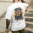 ロットワイラー 犬 モチーフ ペット アートワーク カラフル ロットワイラー メンズTシャツ バックプリント 彼への贈り物