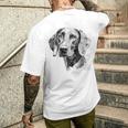 ワイマラナー 犬 グラフィック ペット アート ワイマラナー メンズTシャツ バックプリント 彼への贈り物
