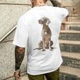 ワイマラナー 犬 グラフィック ペット イラスト ワイマラナー メンズTシャツ バックプリント 彼への贈り物