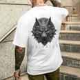 ヴァルハラ ウルフマスク オーディン ルーン文字 北欧コンパス バイキング メンズ レディース 長袖tシャツ メンズTシャツ バックプリント 彼への贈り物