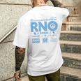 ヴィンテージ リノ Rno 空港コード トラベル デイ レトロ タグ ネバダ メンズTシャツ バックプリント 彼への贈り物