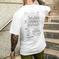 ヴィンテージエンジンブロックの青写真図–メンズカーグラフィック メンズTシャツ バックプリント 彼への贈り物