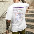 京都日本地下鉄鉄道おみやげ路線図 メンズTシャツ バックプリント 彼への贈り物
