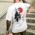 侍戦士 鳥 日本 アニメ グラフィックデザイン メンズTシャツ バックプリント 彼への贈り物