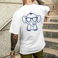 動物かわいいシンプルなサングラスをかけた小さな象の赤ちゃん メンズTシャツ バックプリント 彼への贈り物