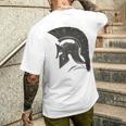 古代戦士ギリシャローマスパルタ兵士ヘルメットグラフィック メンズTシャツ バックプリント 彼への贈り物