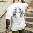 天使 背中には天使の羽 メンズTシャツ バックプリント 彼への贈り物