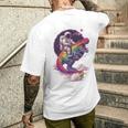 宇宙飛行士tレックス 恐竜 宇宙人 宇宙人 惑星 銀河 メンズTシャツ バックプリント 彼への贈り物