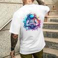宇宙飛行士宇宙ギフト 科学ギフト 面白い宇宙ゲーマー メンズTシャツ バックプリント 彼への贈り物