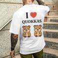 小さな赤ちゃんクオッカのユーモア動物は大好きです私はクオッカが大好きです メンズTシャツ バックプリント 彼への贈り物