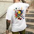 幾何学 抽象 カラフル アート グラフィック 幾何学模様 メンズTシャツ バックプリント 彼への贈り物