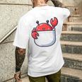 愛らしい かわいい ちび 和 ポケット カワイイ カニ メンズTシャツ バックプリント 彼への贈り物
