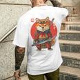 日本の侍犬 柴戦士 浮世サムライ バックプリント メンズTシャツ バックプリント 彼への贈り物