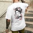 日本の芸者アートグラフィックtシャツ メンズ レディース キッズ メンズTシャツ バックプリント 彼への贈り物