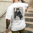 日本美術 猫 忍者 浮世絵 アニメ風 侍猫 長袖tシャツ メンズTシャツ バックプリント 彼への贈り物