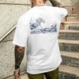 有名ヴィンテージアート グレートウェーブ 葛飾北斎 おしゃれ メンズTシャツ バックプリント 彼への贈り物
