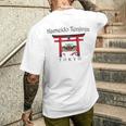 東京、手描き亀戸天神社、東京実業社、日本 メンズTシャツ バックプリント 彼への贈り物