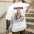 柴犬 いぬ イラスト 柴犬好き 犬好き 自転車 かわいい おもしろ レトロ Ride For Life's Joy 長袖tシャツ メンズTシャツ バックプリント 彼への贈り物