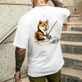 柴犬 犬 イヌ 面白いtシャツ 釣り 釣りバカ 釣り人 メンズ おもしろ 面白い 服 海釣り 川釣り 文字tシャツ 長袖tシャツ メンズTシャツ バックプリント 彼への贈り物