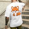 森のかわいい面白いキツネの子動物は小さなキツネが大好きです メンズTシャツ バックプリント 彼への贈り物